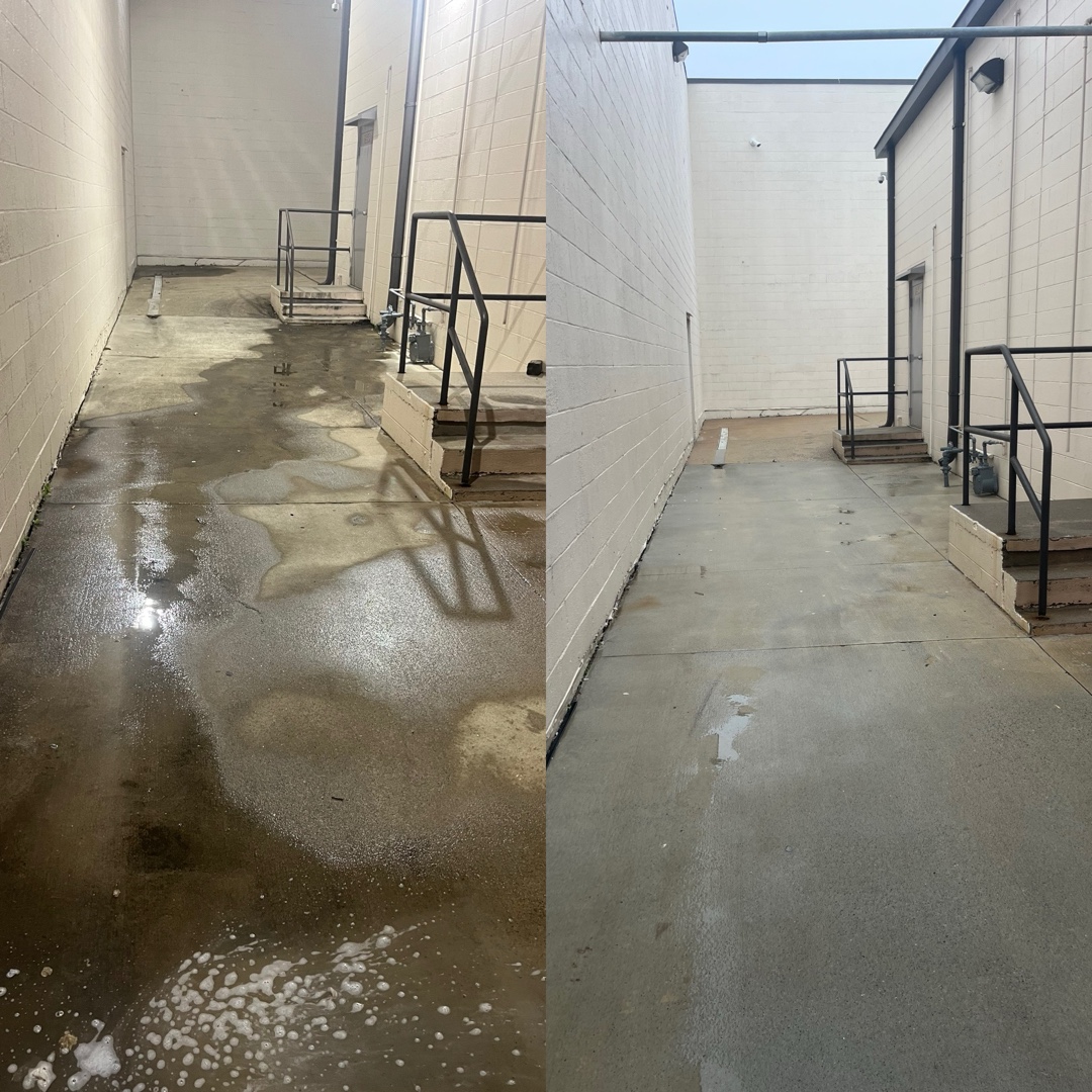 Industrial exterior pressure washing
